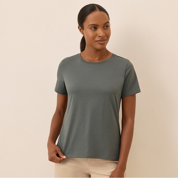 Pact Tops - Pact Softspun Organic Cotton Crewneck‎ Tee Shirt Women’s Green Size Small